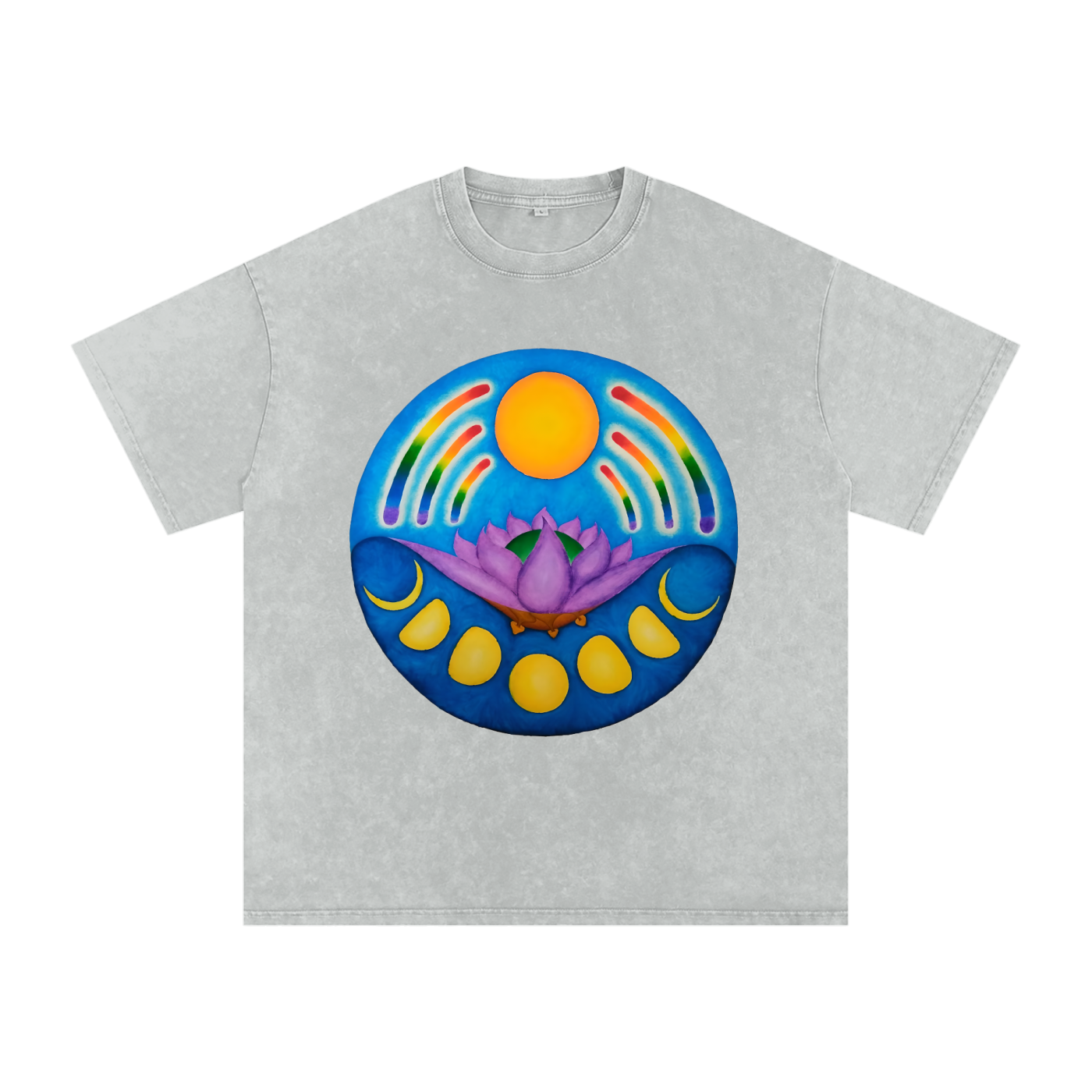 Rainbow Tigle - Snow Washed Oversized Cotton T-Shirt
