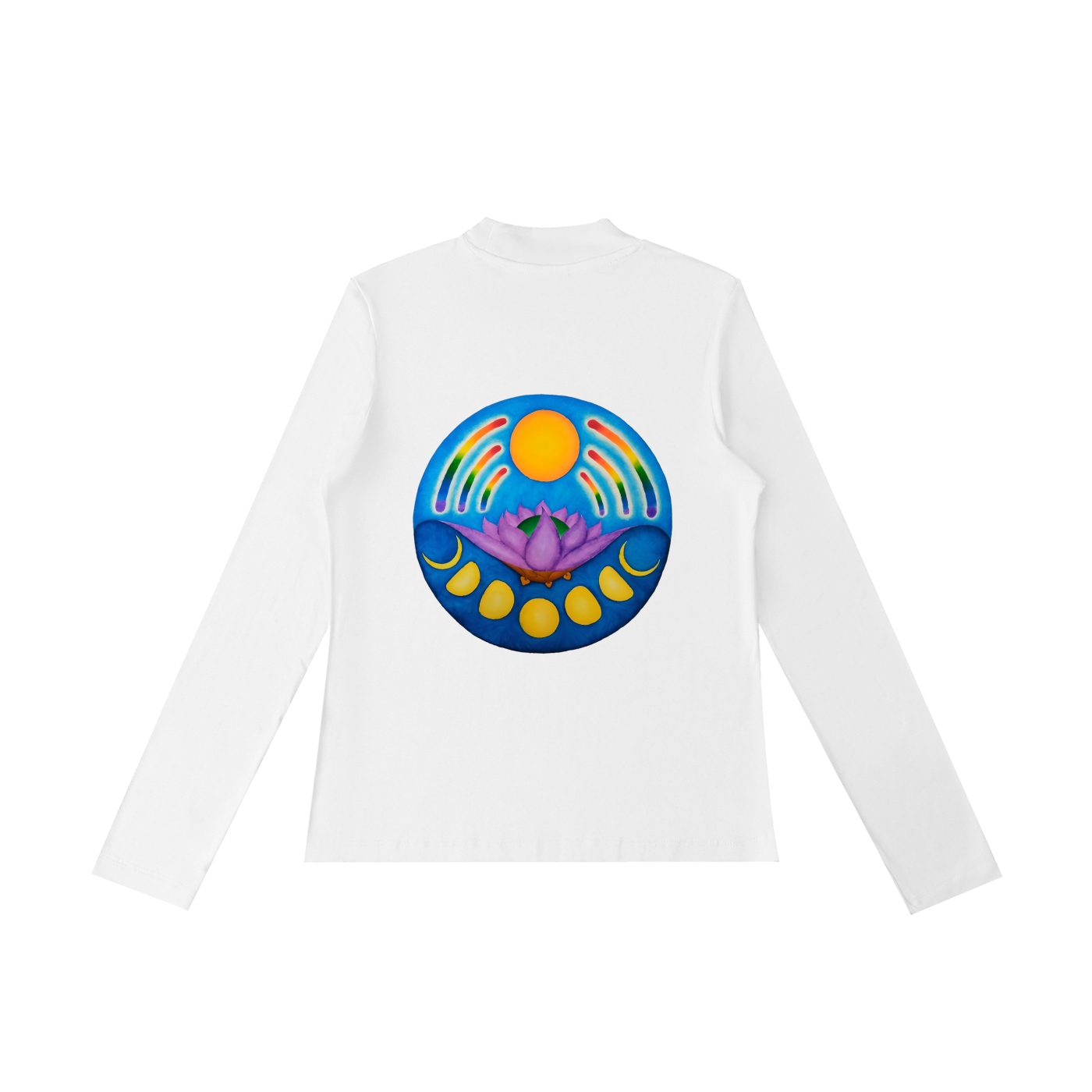 Rainbow Tigle × Heart Fusion - Women's Long Sleeve Mock Neck Tee